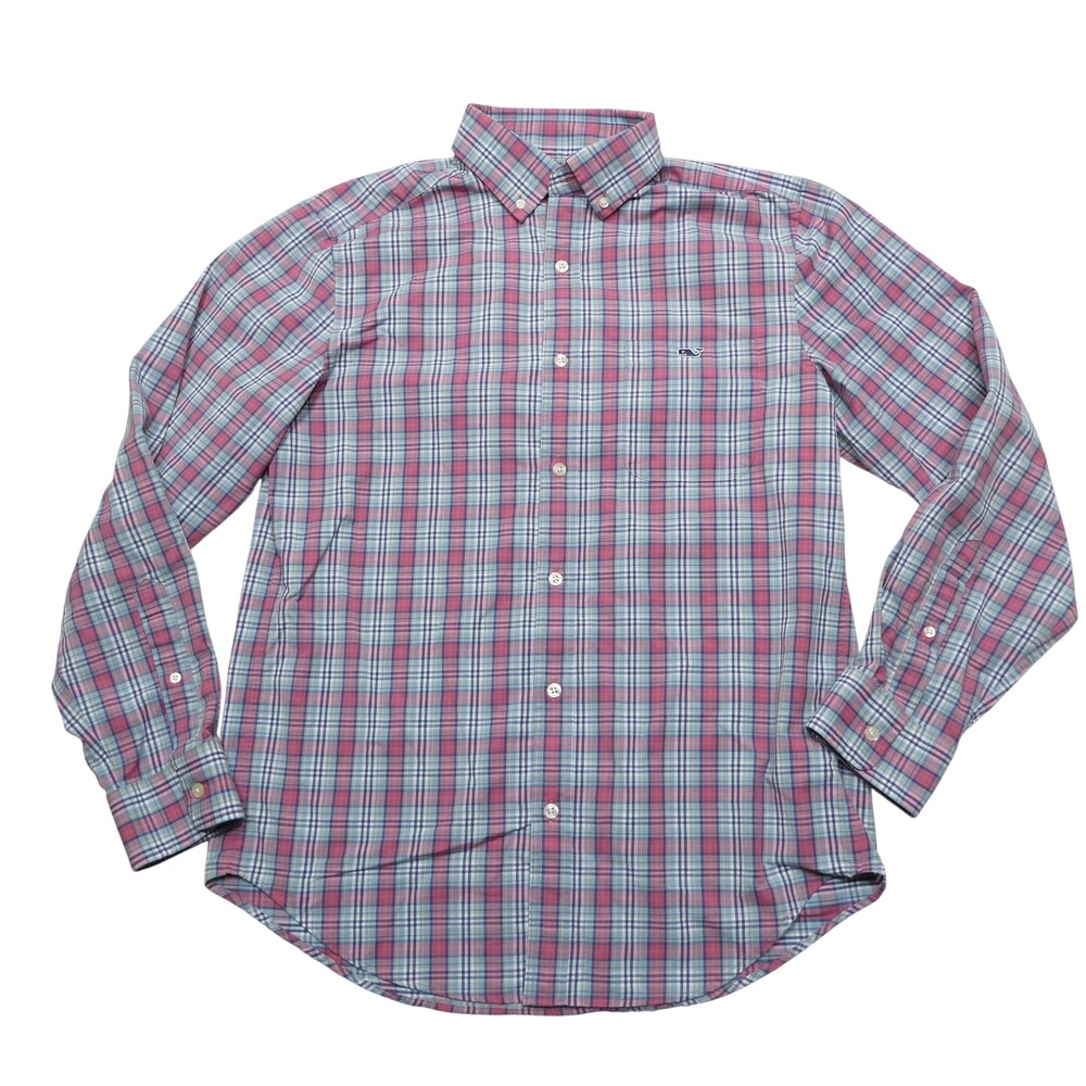 Vineyard Vines Shirt Mens Medium Multicolor Plaid Classic Fit Tucker Long Sleeve